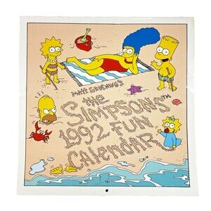 Vintage Matt Groening's The Simpsons 1992 Fun Calendar Harper Perennial